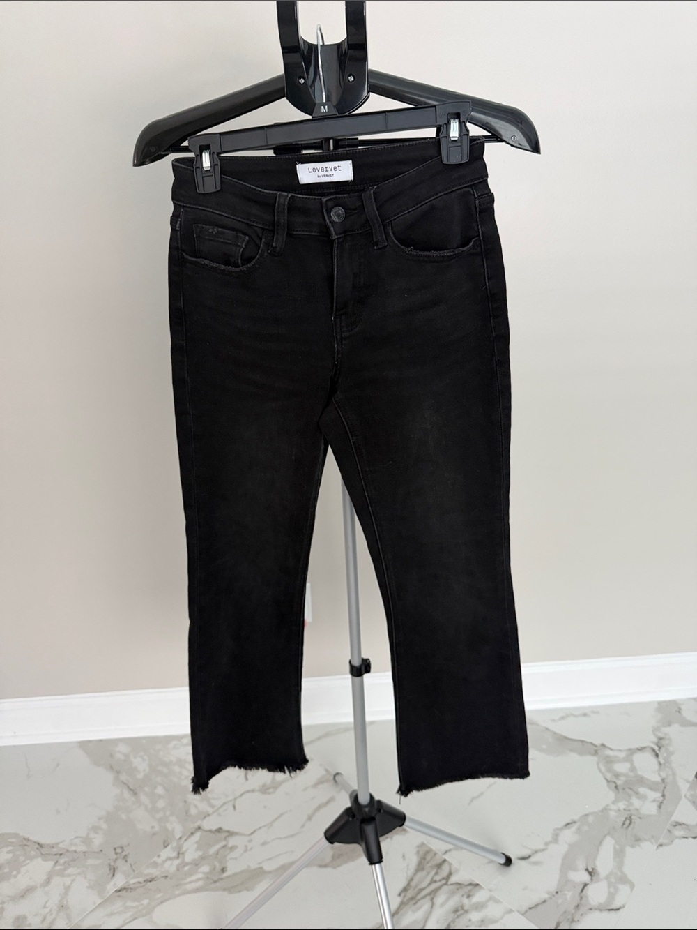 Lovestreet Black Cropped Raw Hem Jeans